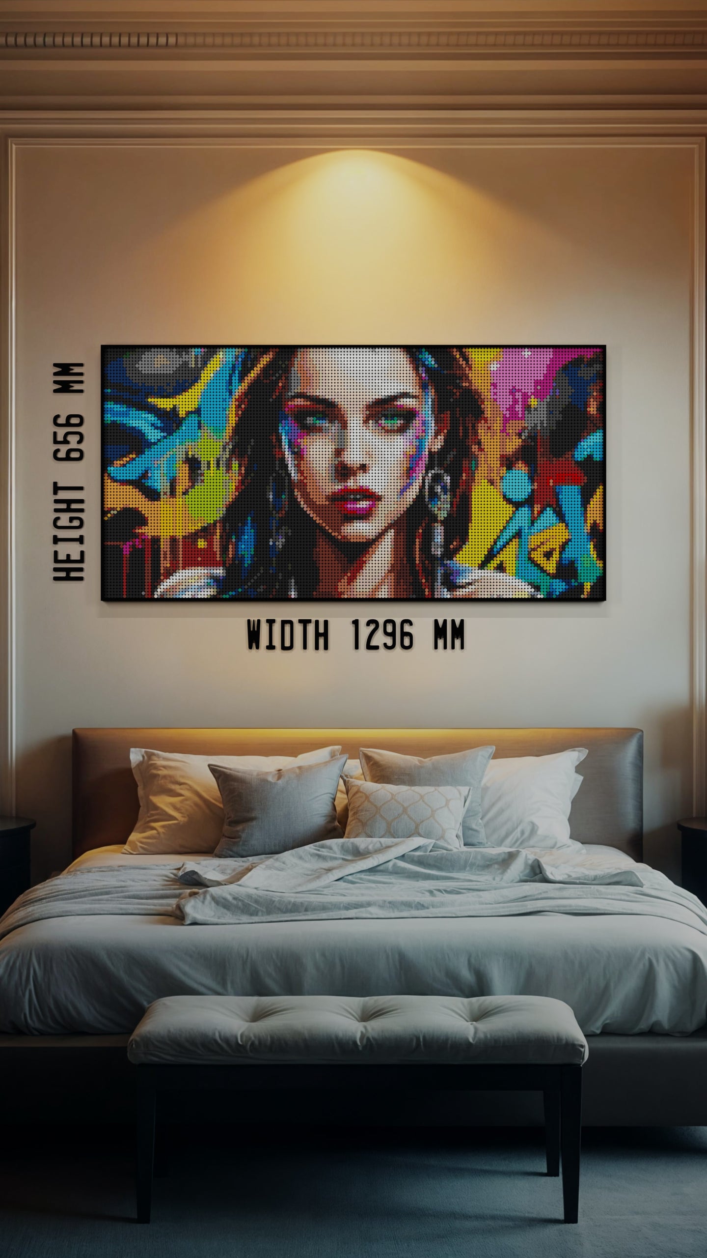Euphoria in Motion LEGO® Style mosaic pixel art design for display